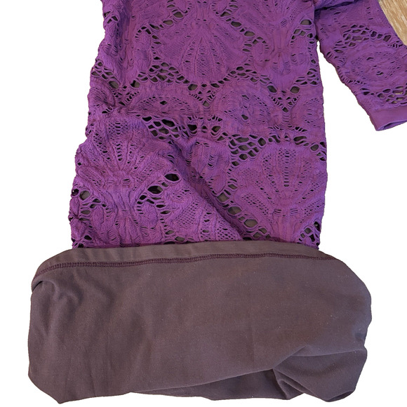 Intimately Free People Mini Dress Purple Lace Bodycon XS S Boho Festival Party - Picture 6 of 9